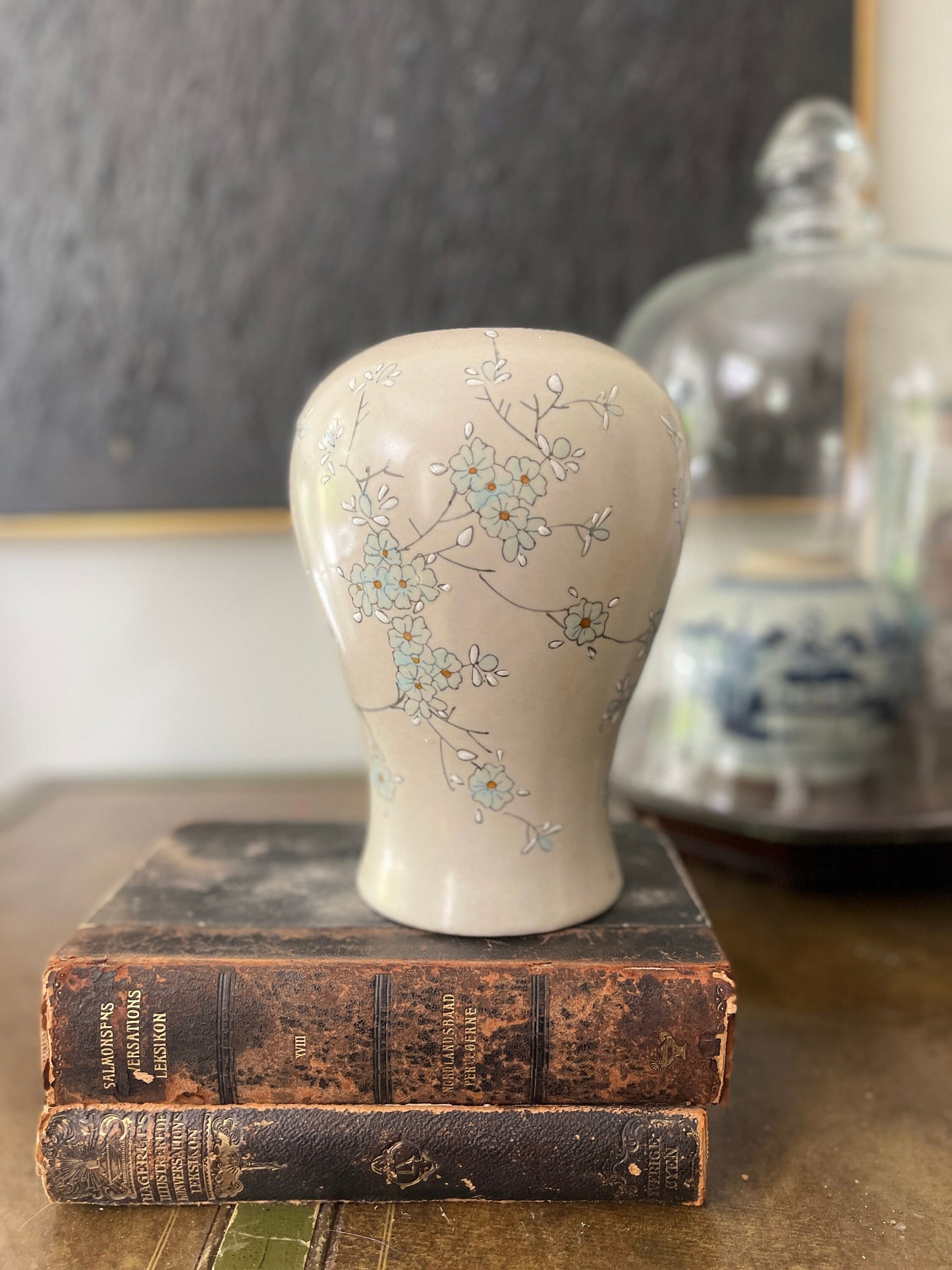 Vintage Chinoiserie Cherry Blossom Vase