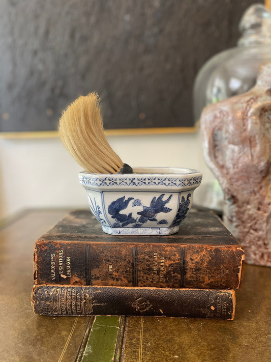 Vintage Blue and White Chinoiserie Rectangular Planter