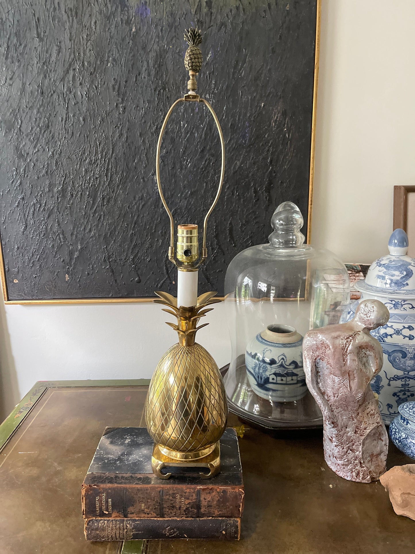 Vintage Brass Pineapple Lamp