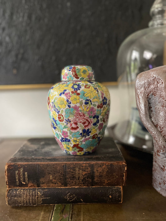 Vintage Floral Chinese Ginger Jar