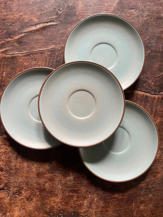 Set of Four (4) Heath Ceramics Robin Egg Blue Pottery Saucer Plates