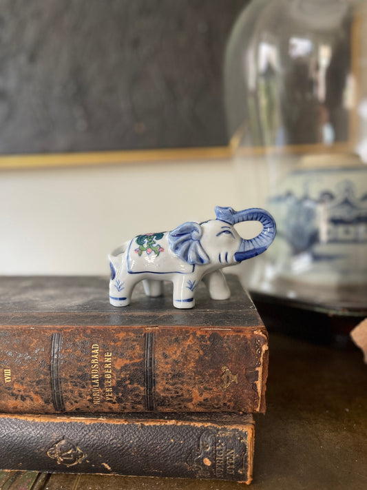 Vintage Chinoiserie Ceramic Elephant