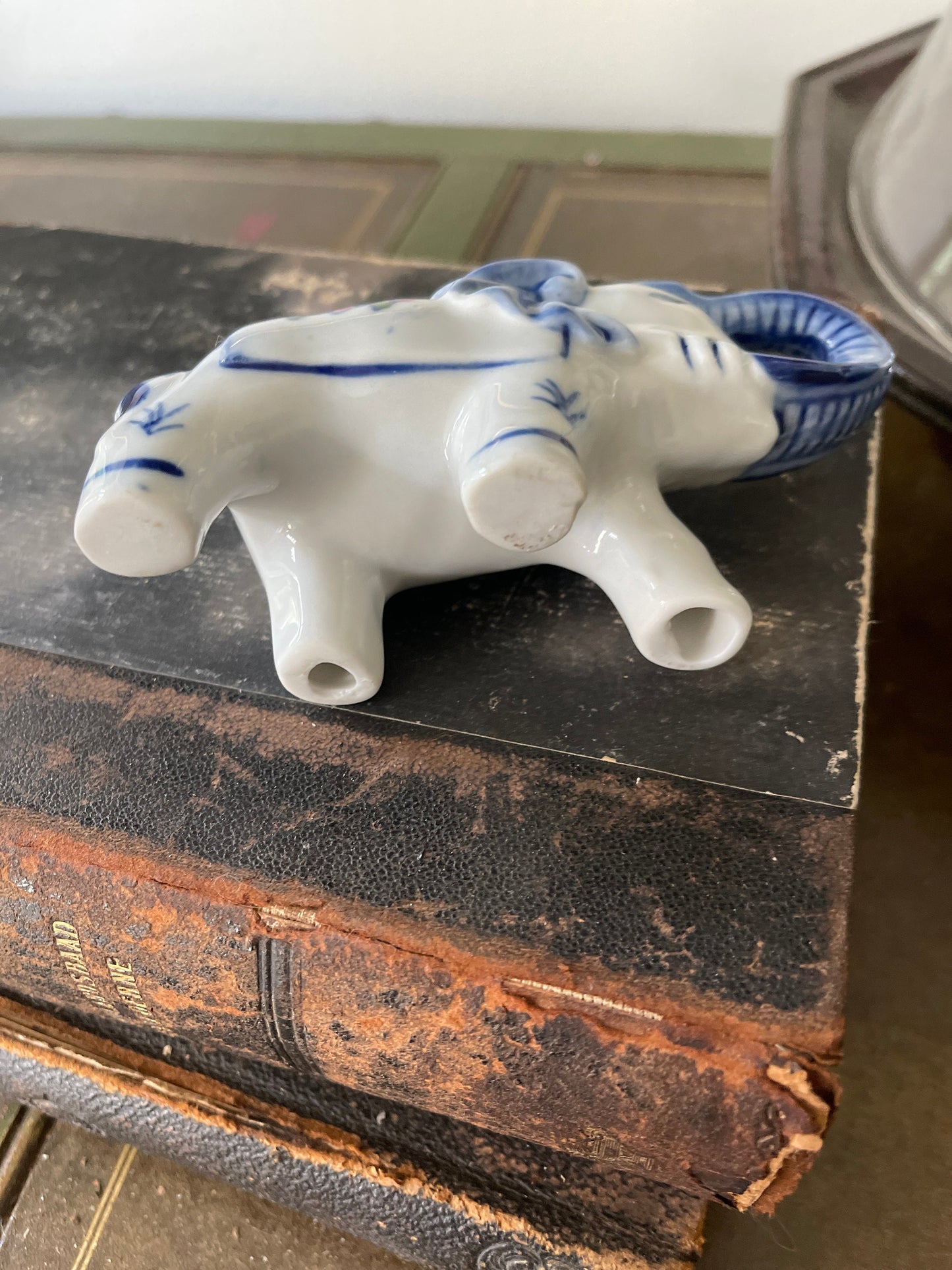 Vintage Chinoiserie Ceramic Elephant