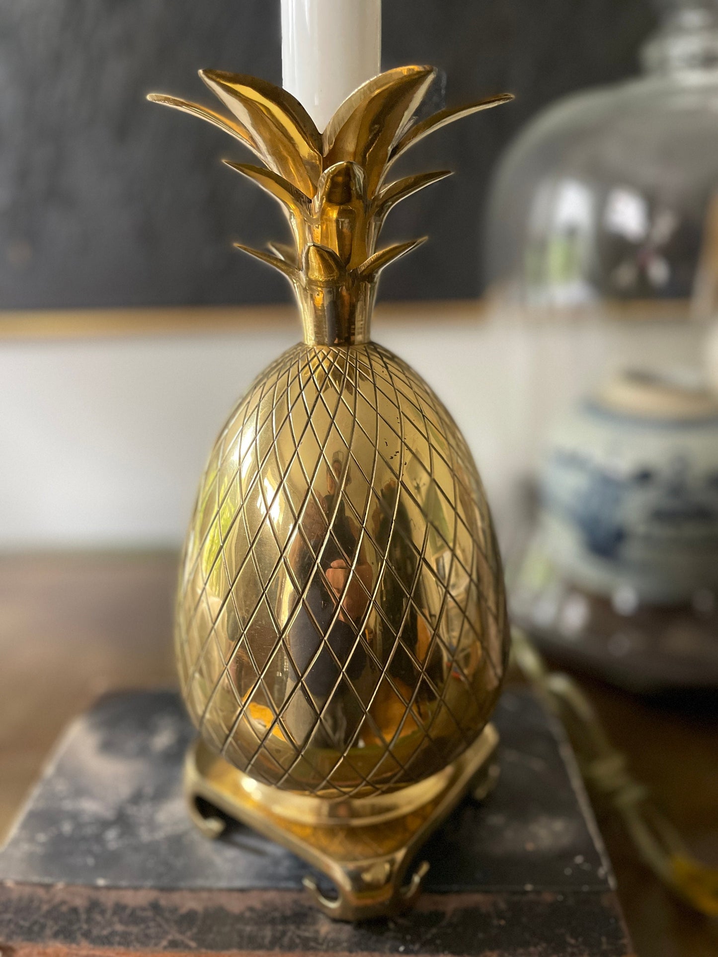 Vintage Brass Pineapple Lamp