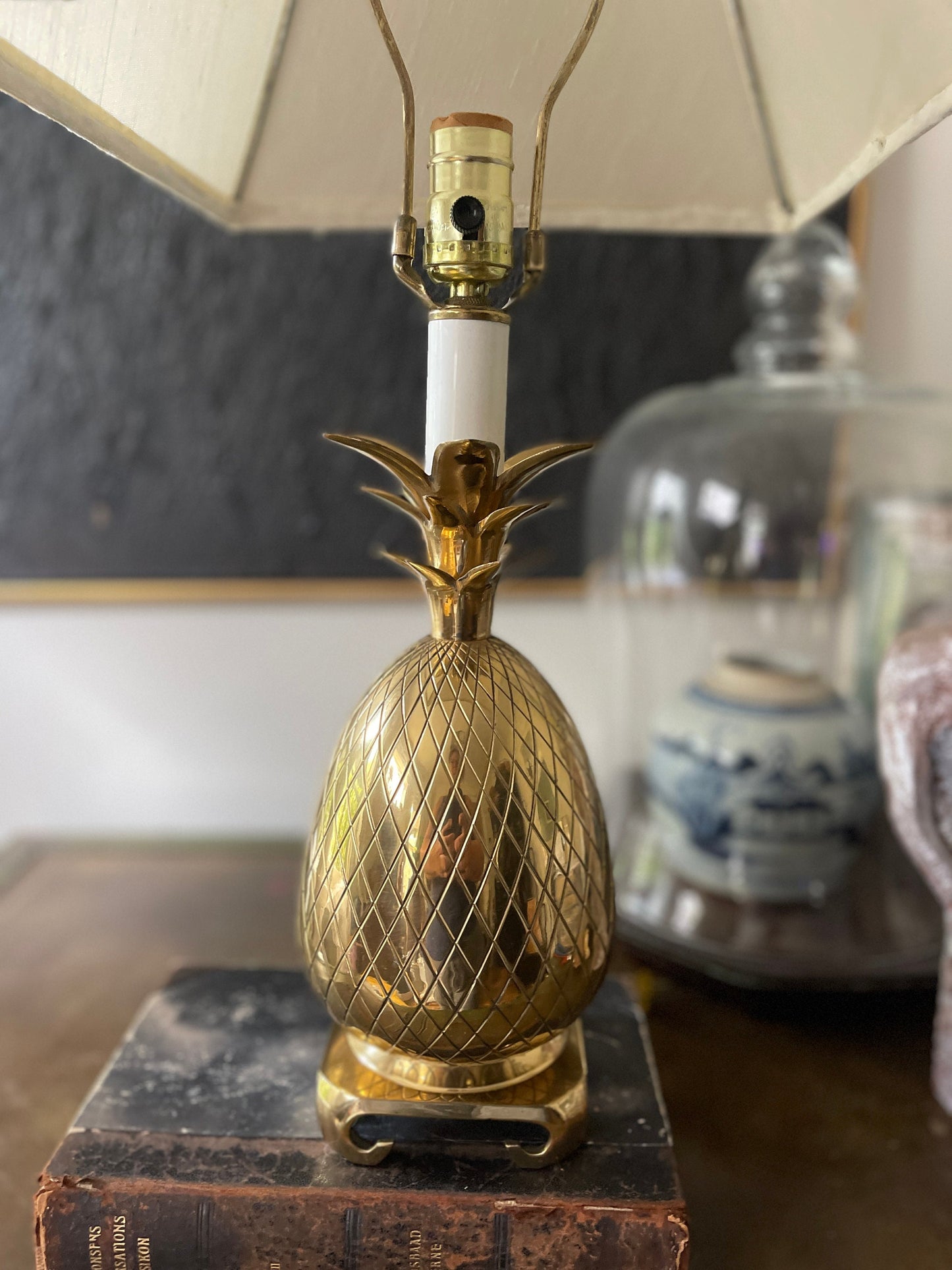 Vintage Brass Pineapple Lamp