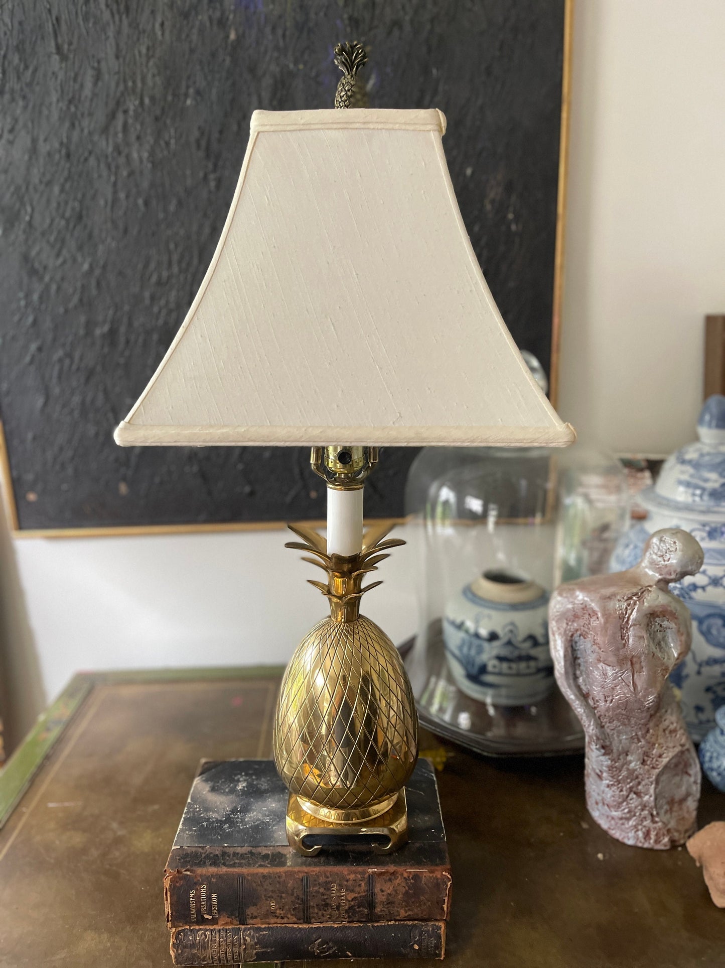 Vintage Brass Pineapple Lamp