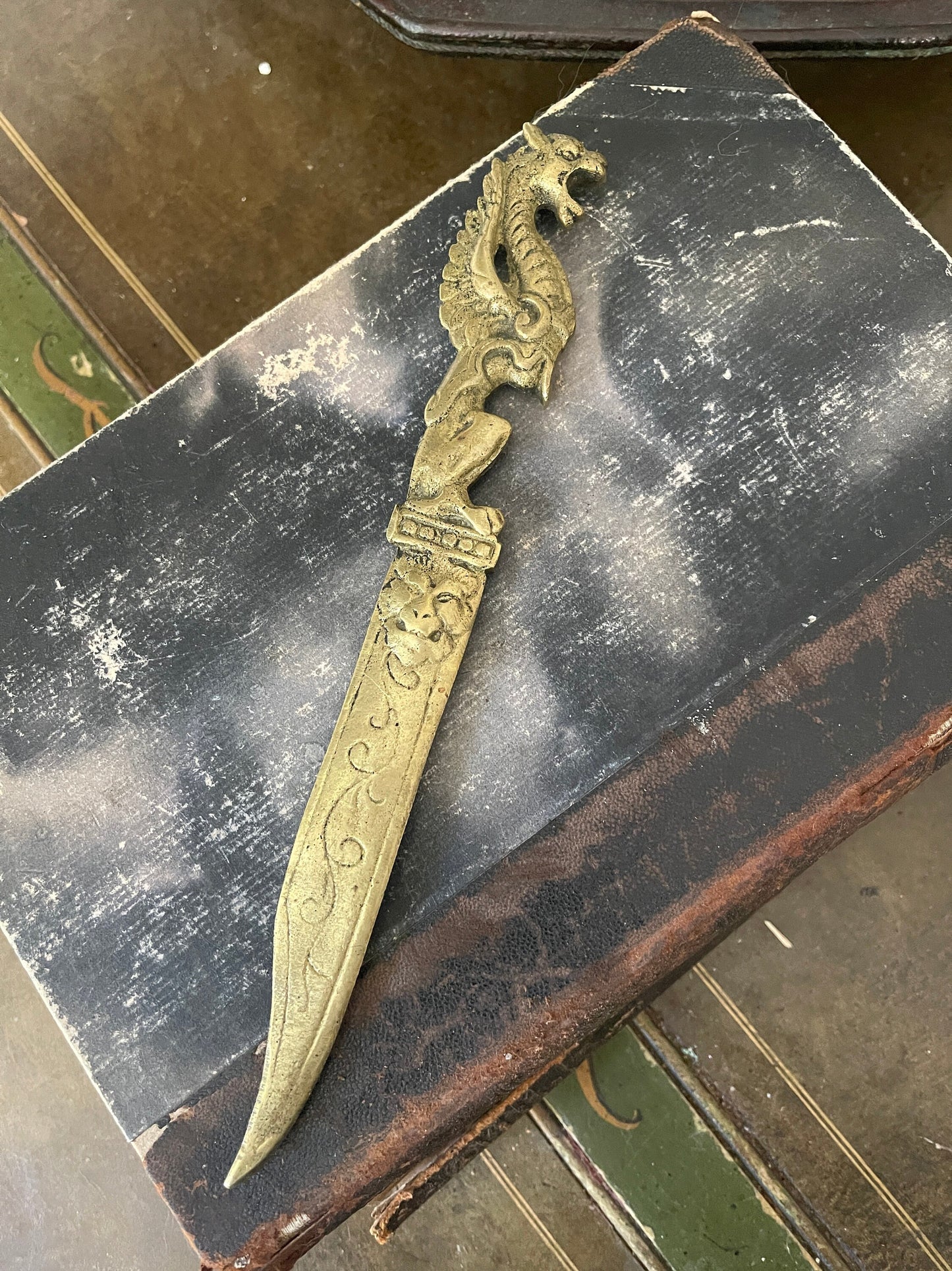 Vintage Brass Griffin Letter Opener