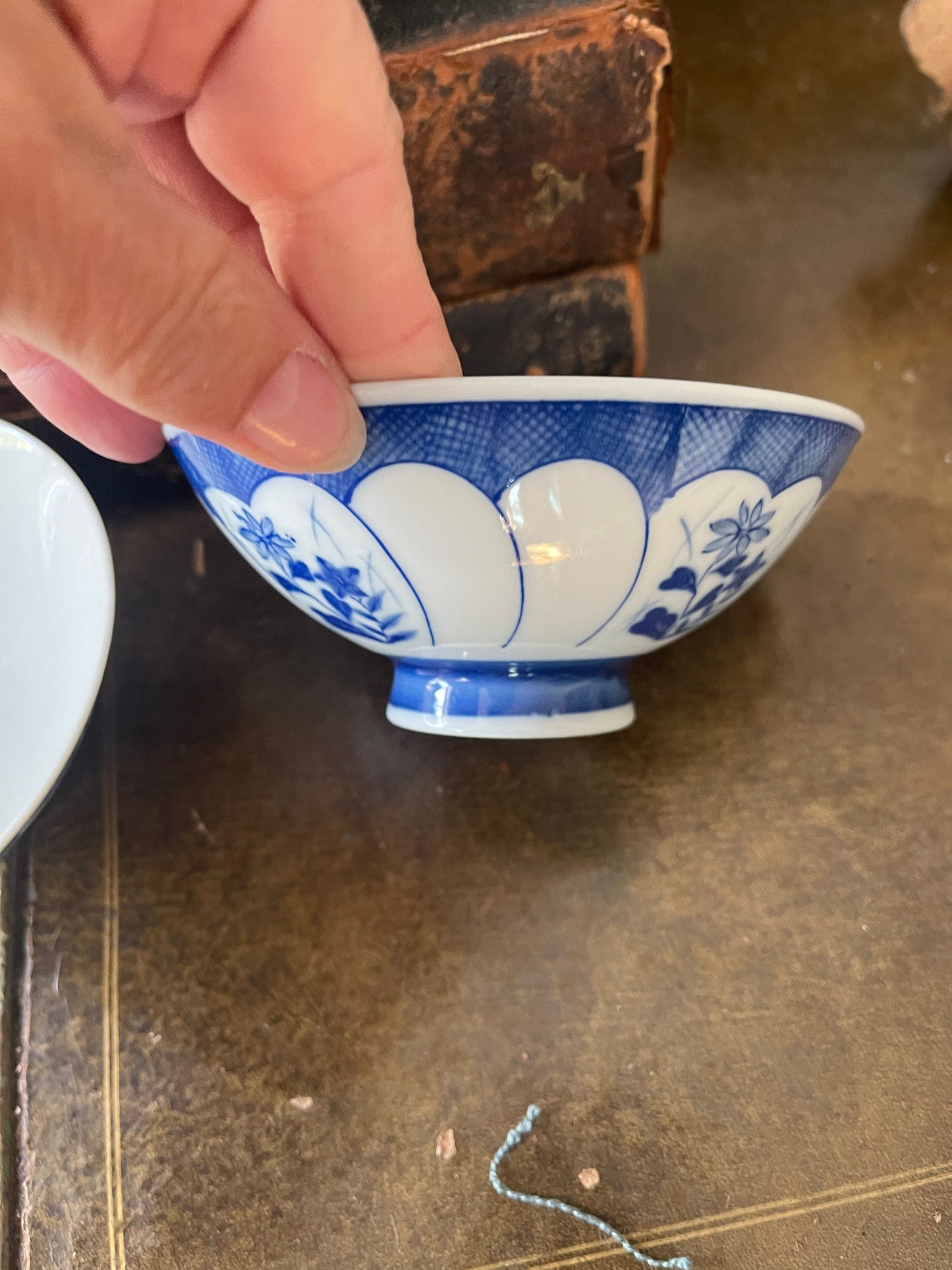 Set of five (5) Blue and White Asian Noodle Bowls