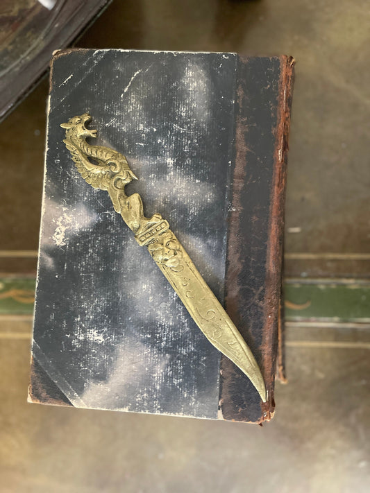 Vintage Brass Griffin Letter Opener