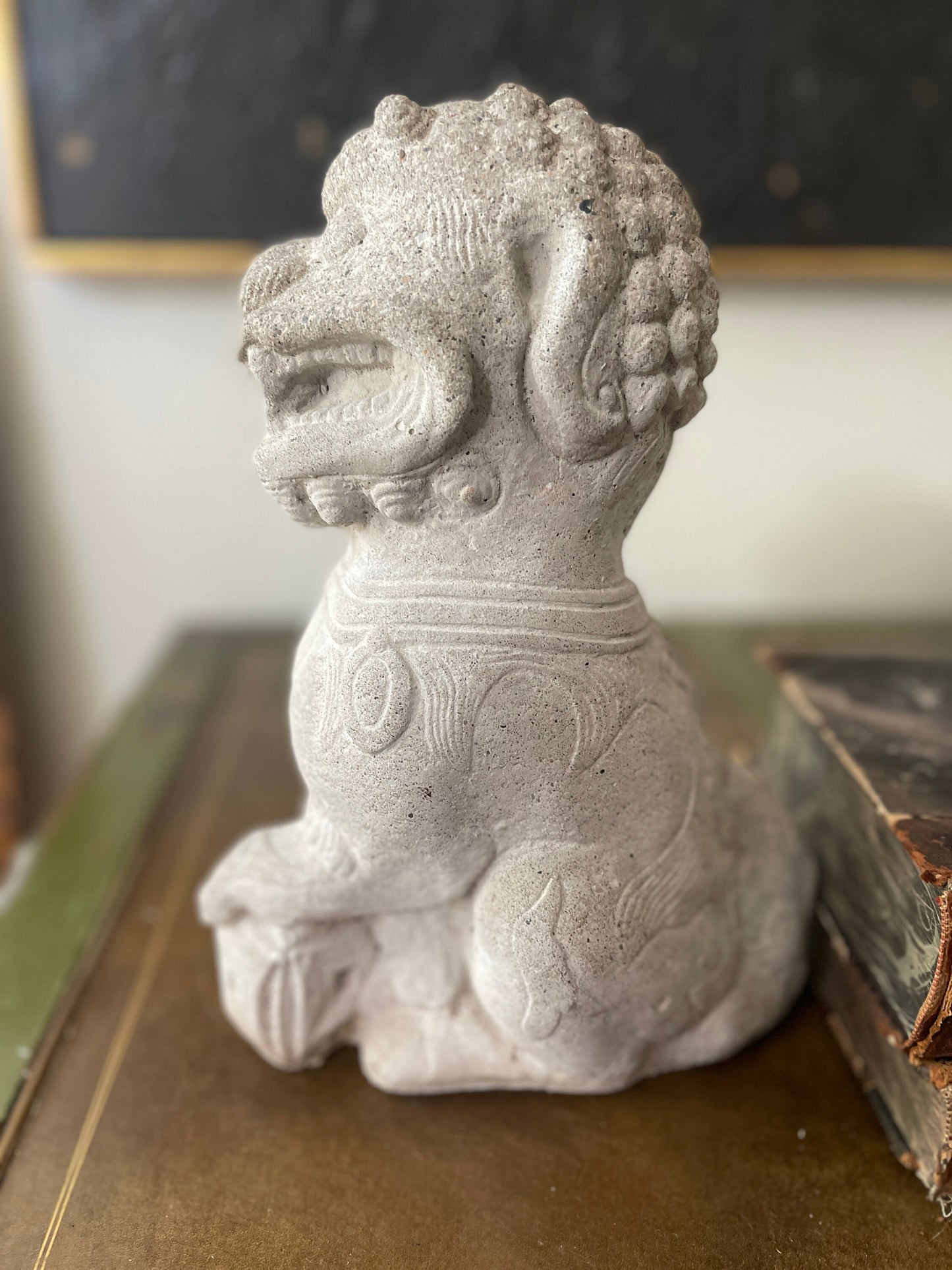 Pair of Concrete Foo Dog Statues