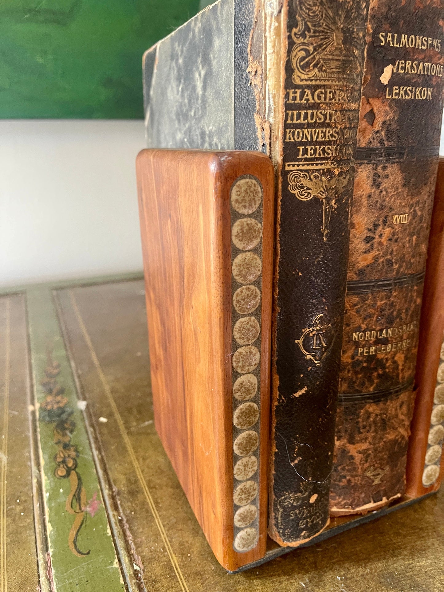 Pair of Vintage Jane and Gordon Martz Pottery and Walnut MCM Bookends