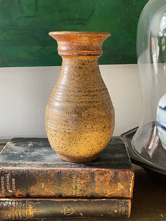 Vintage Pottery Speckled 9” Vase