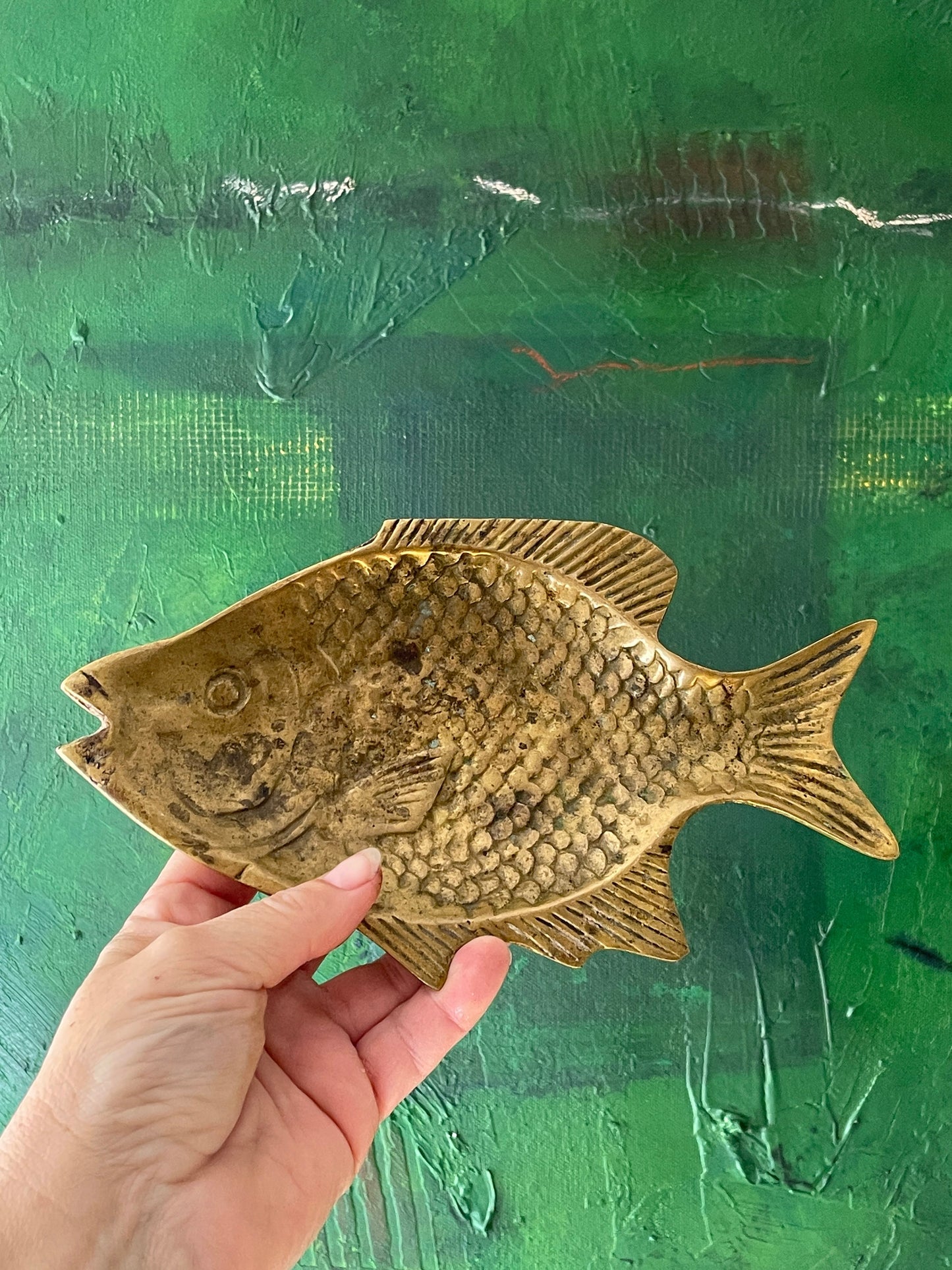 Vintage Brass Fish Dish