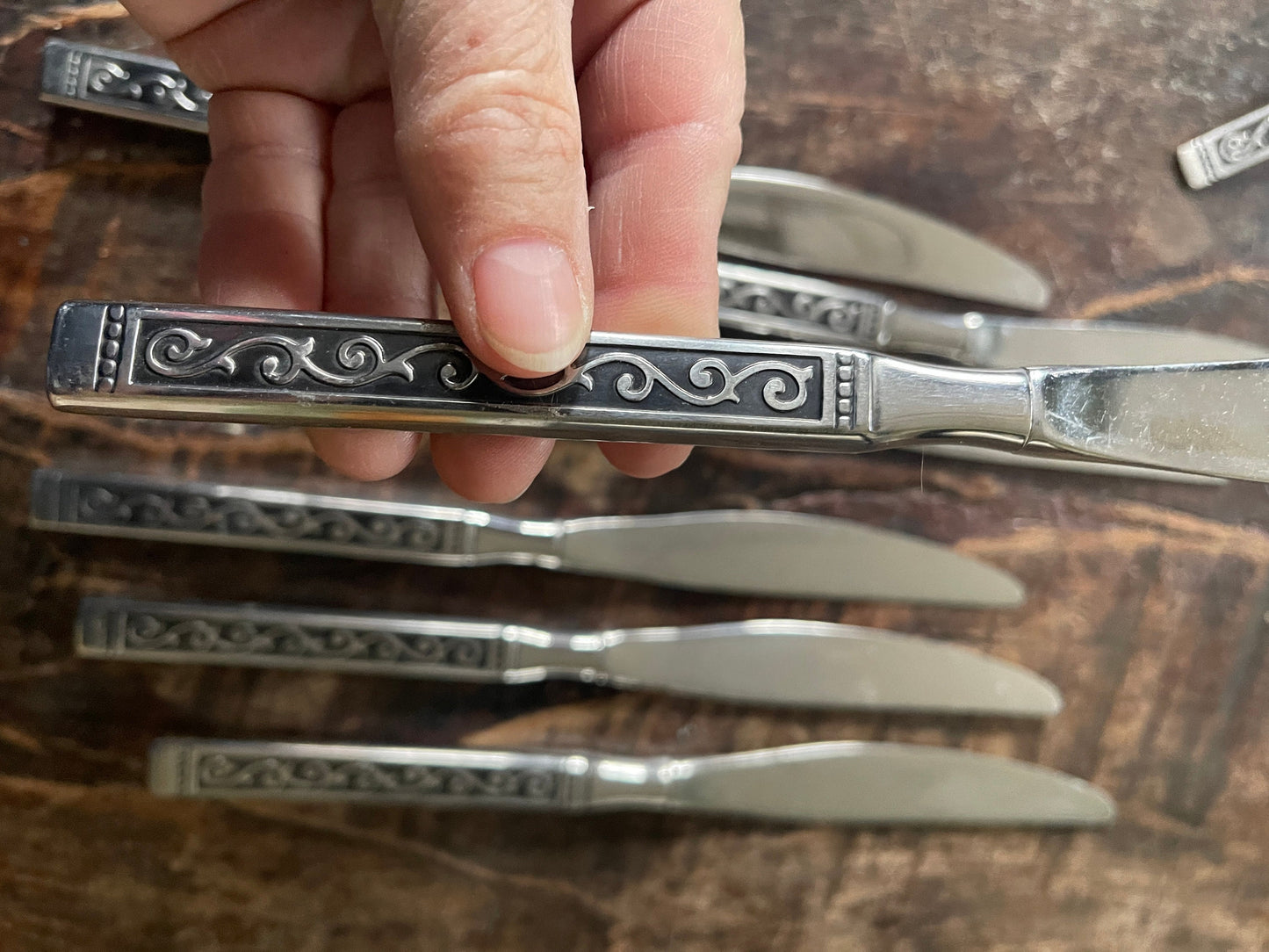 Vintage Flatware by Oneida in Spanish Court Knives and Serving Spoons