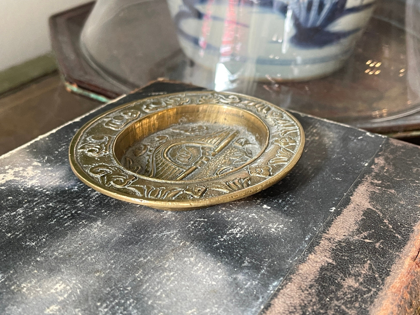 Small Antique Chinese Brass Dish