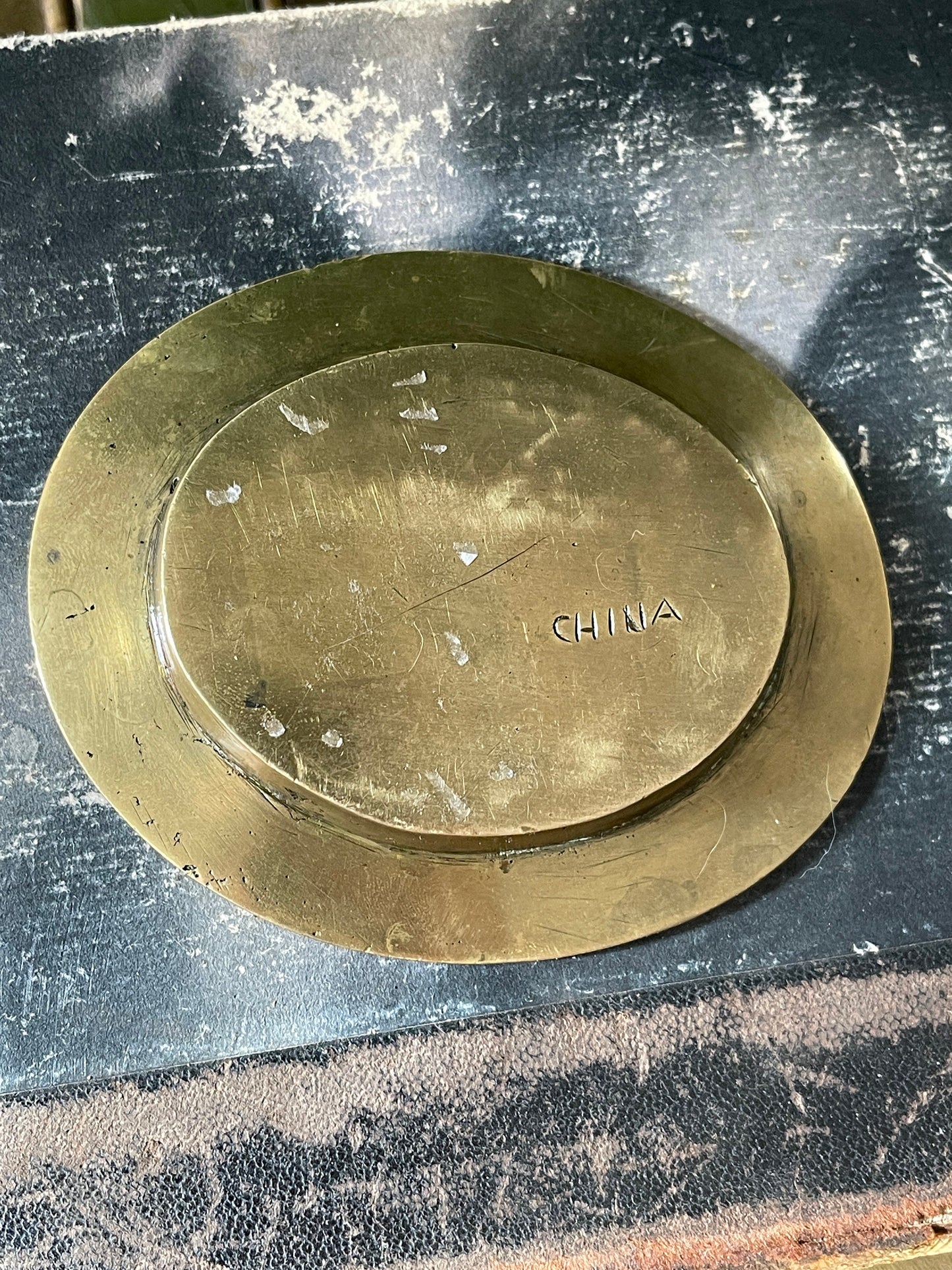 Small Antique Chinese Brass Dish