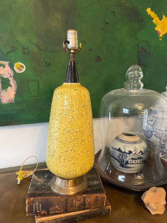 Mid Century Modern Yellow Textured Lamp