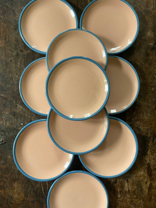 Set of Ten (10) 1980s Japanese Stoneware 7.75” Plates by Rio Century