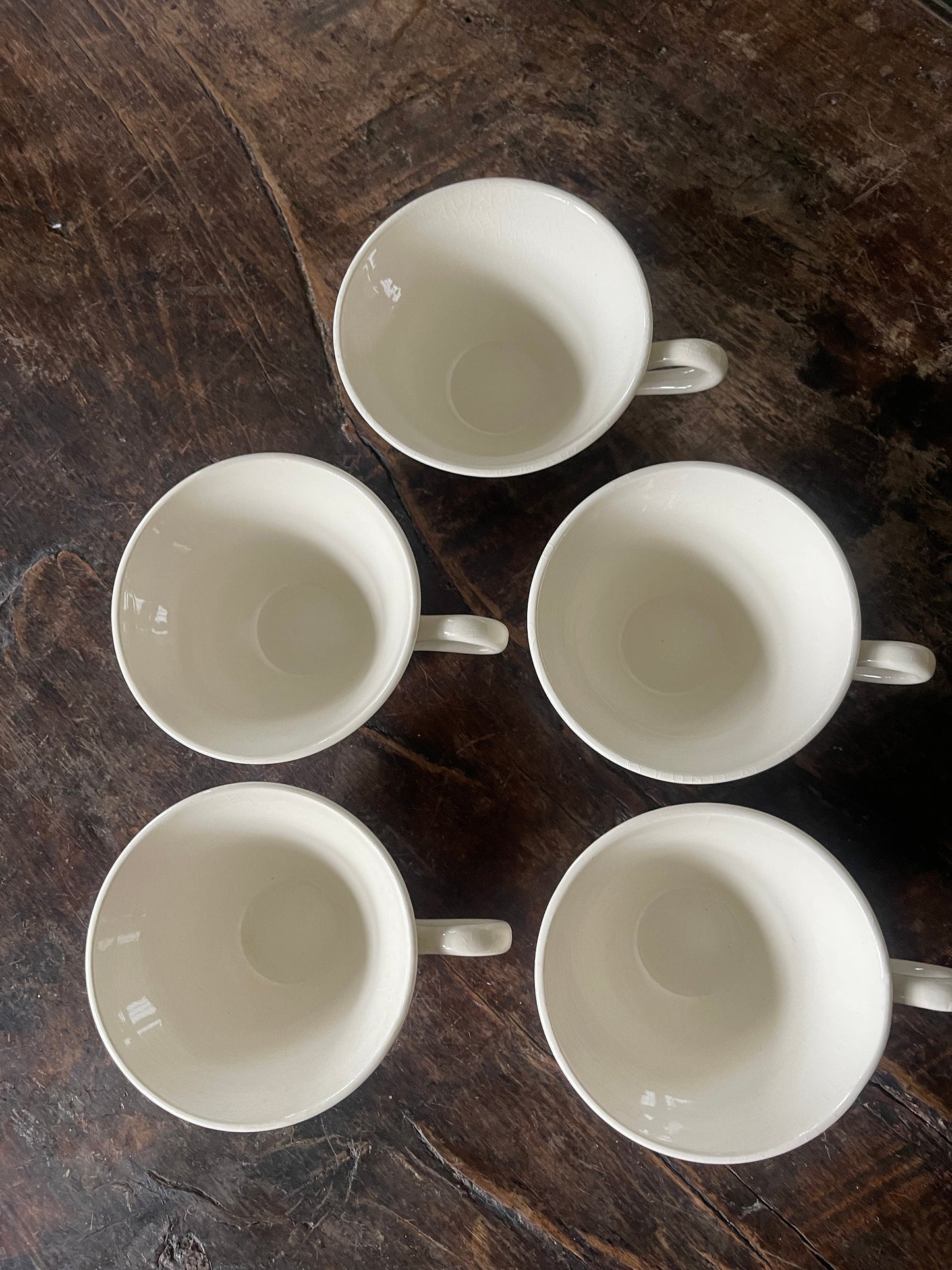 Set of Five (5) Vintage Teacups with Lightblue Flowers