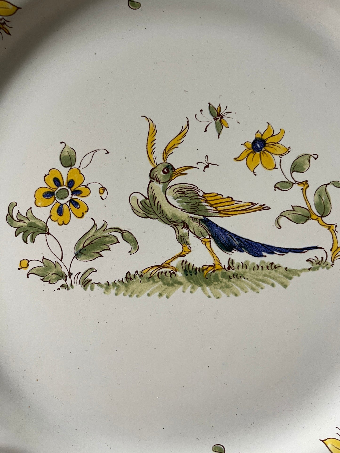 Pair of Vintage French Faience 10.75” Plates