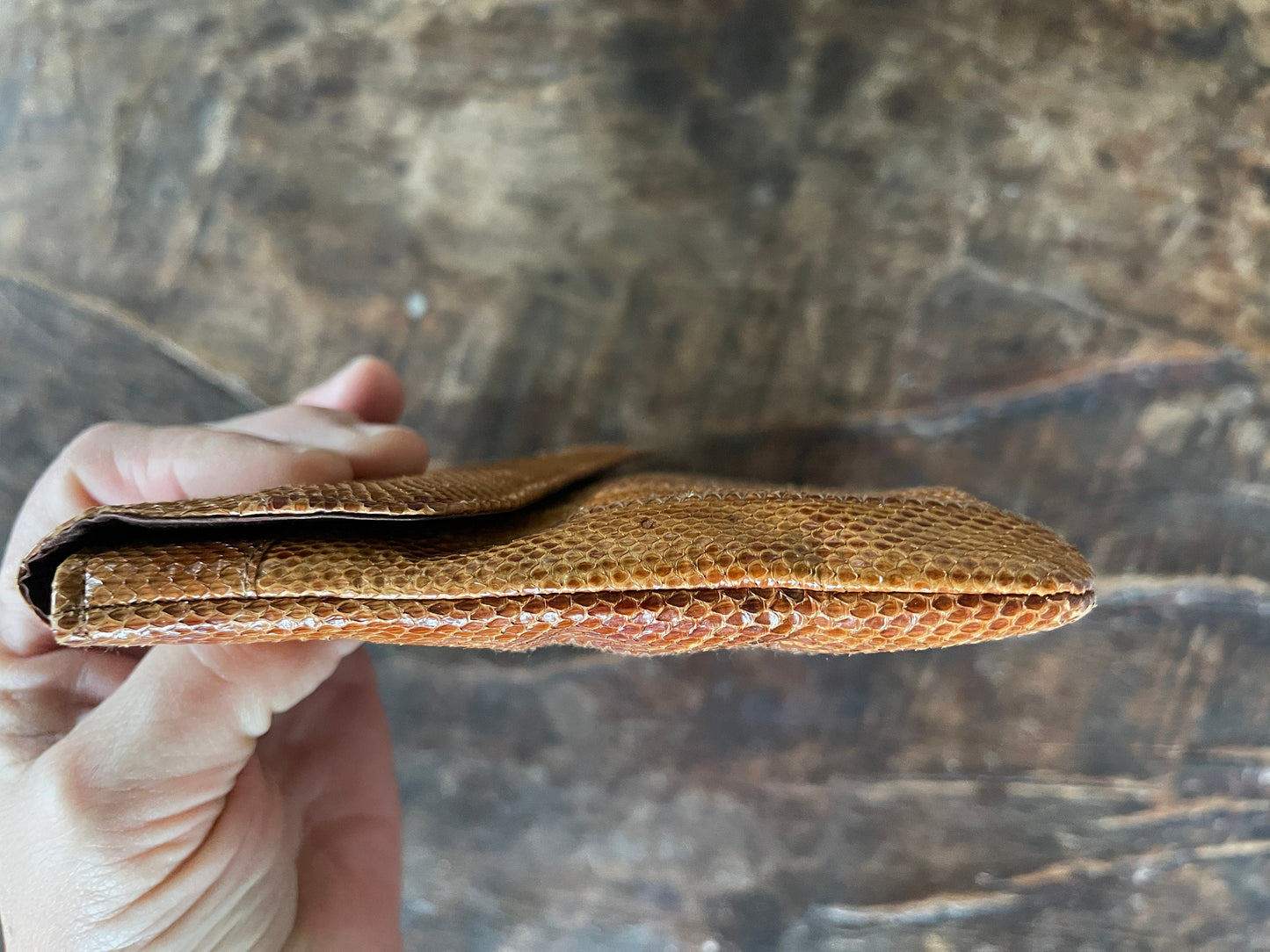 Vintage Faux Snakeskin Clutch