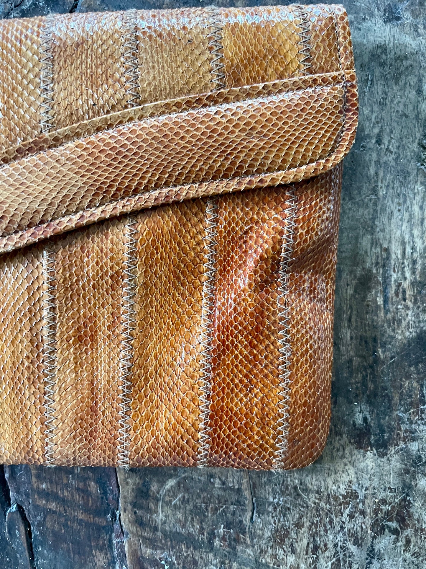 Vintage Faux Snakeskin Clutch