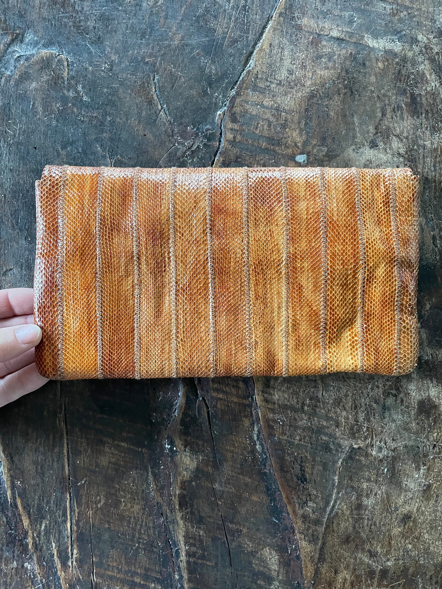 Vintage Faux Snakeskin Clutch