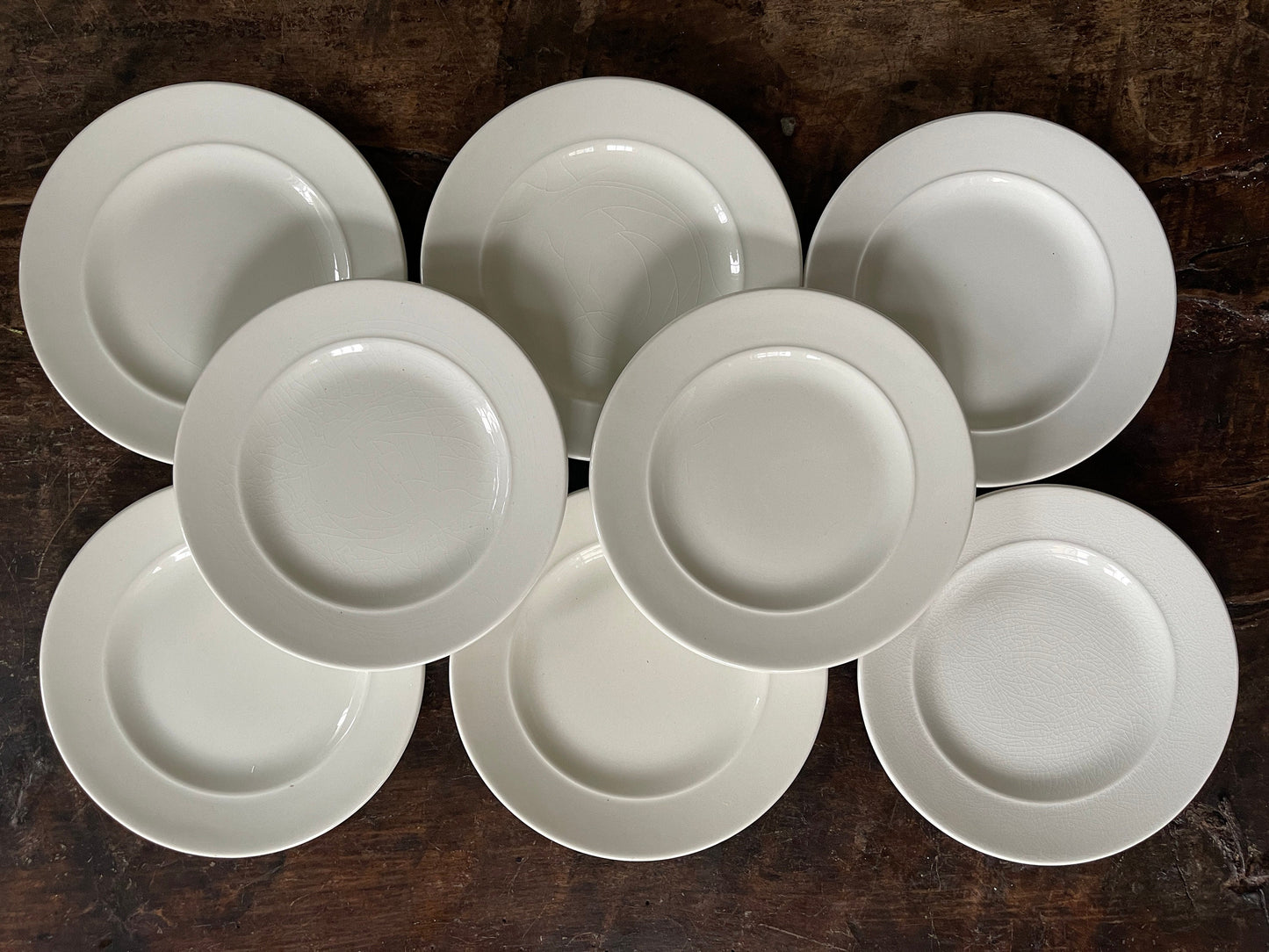 Set of Eight (8) J&G Meakin English White Ironstone 6.25” plates