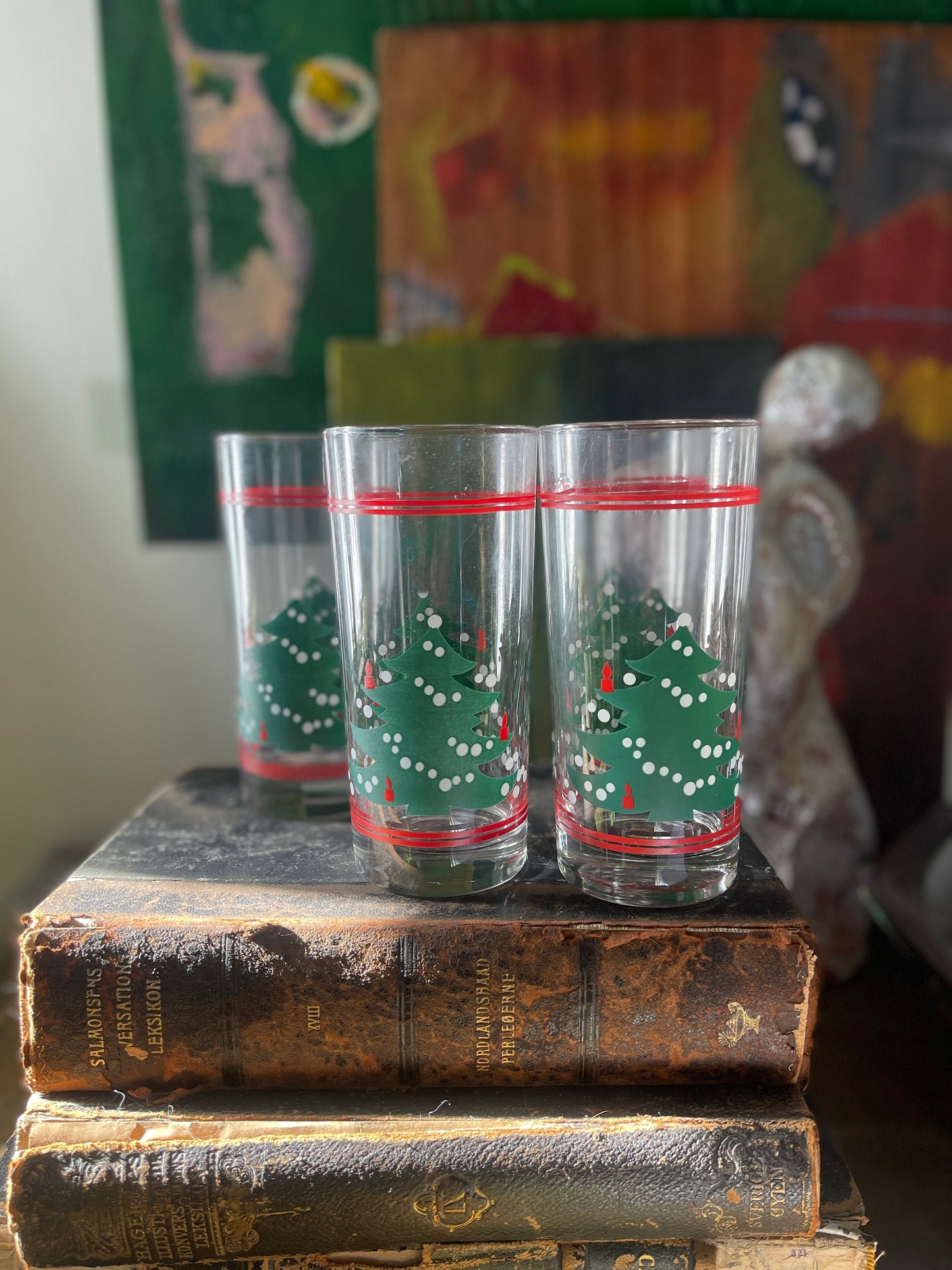 Set of Four (4) Waechterbach German Christmas Tree Drinking Glasses