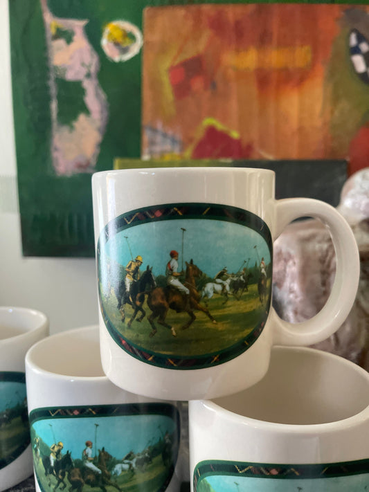 Set of Four (4) Vintage Ralph Lauren Coffee Mugs Polo