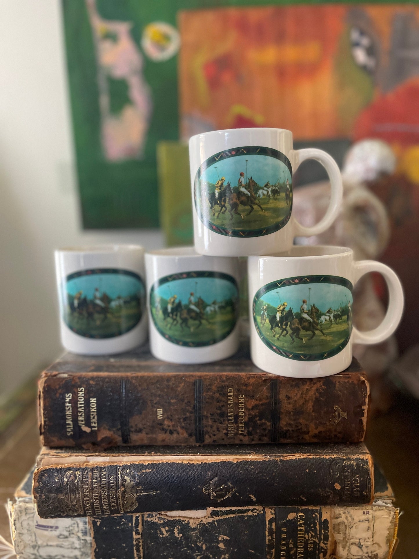 Set of Four (4) Vintage Ralph Lauren Coffee Mugs Polo