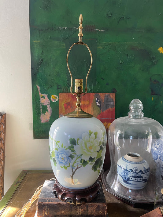 Vintage Asian Glass Lamp