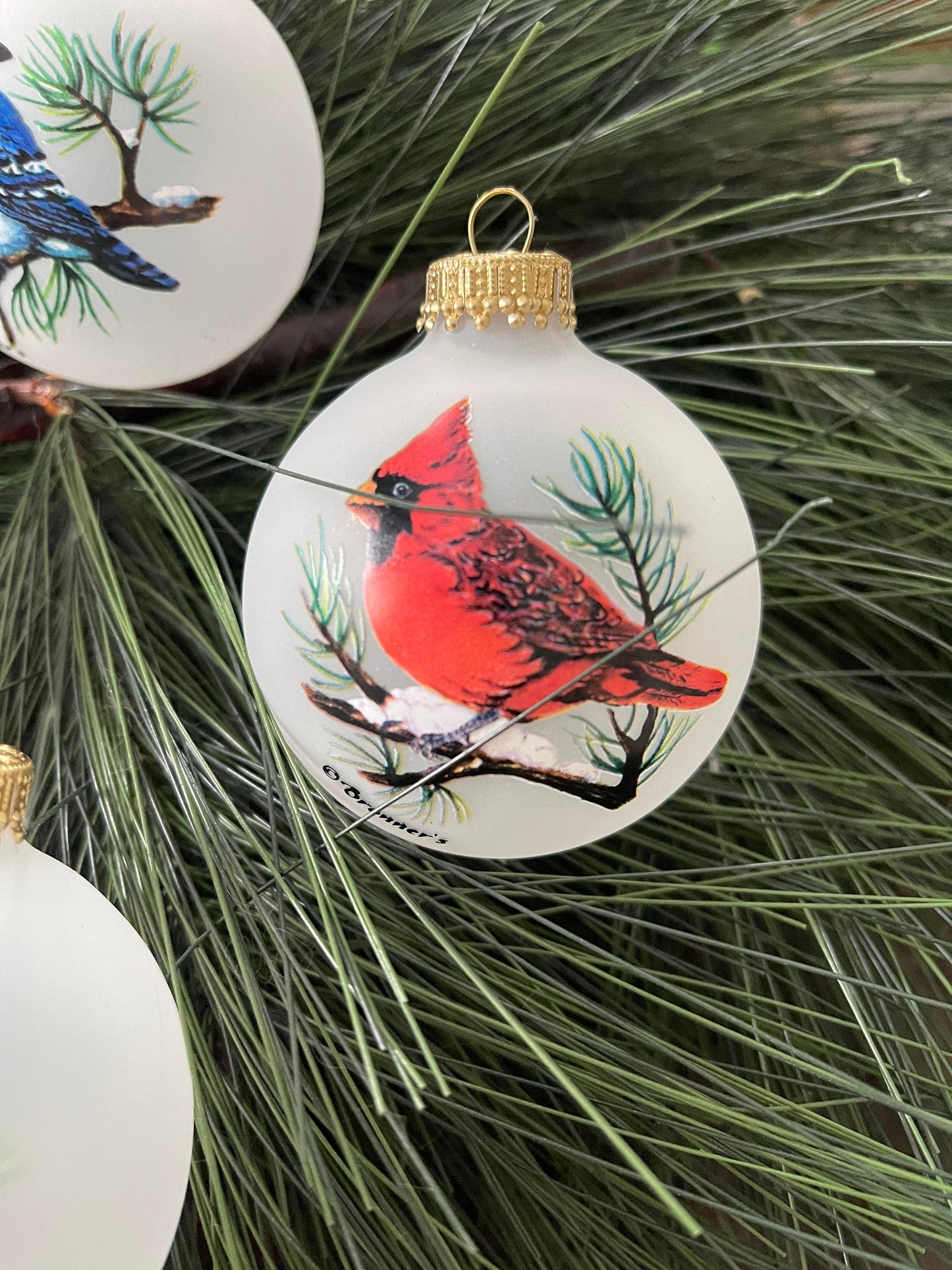 Set of Four (4) Bronners Bird Handpainted Glass Ornament