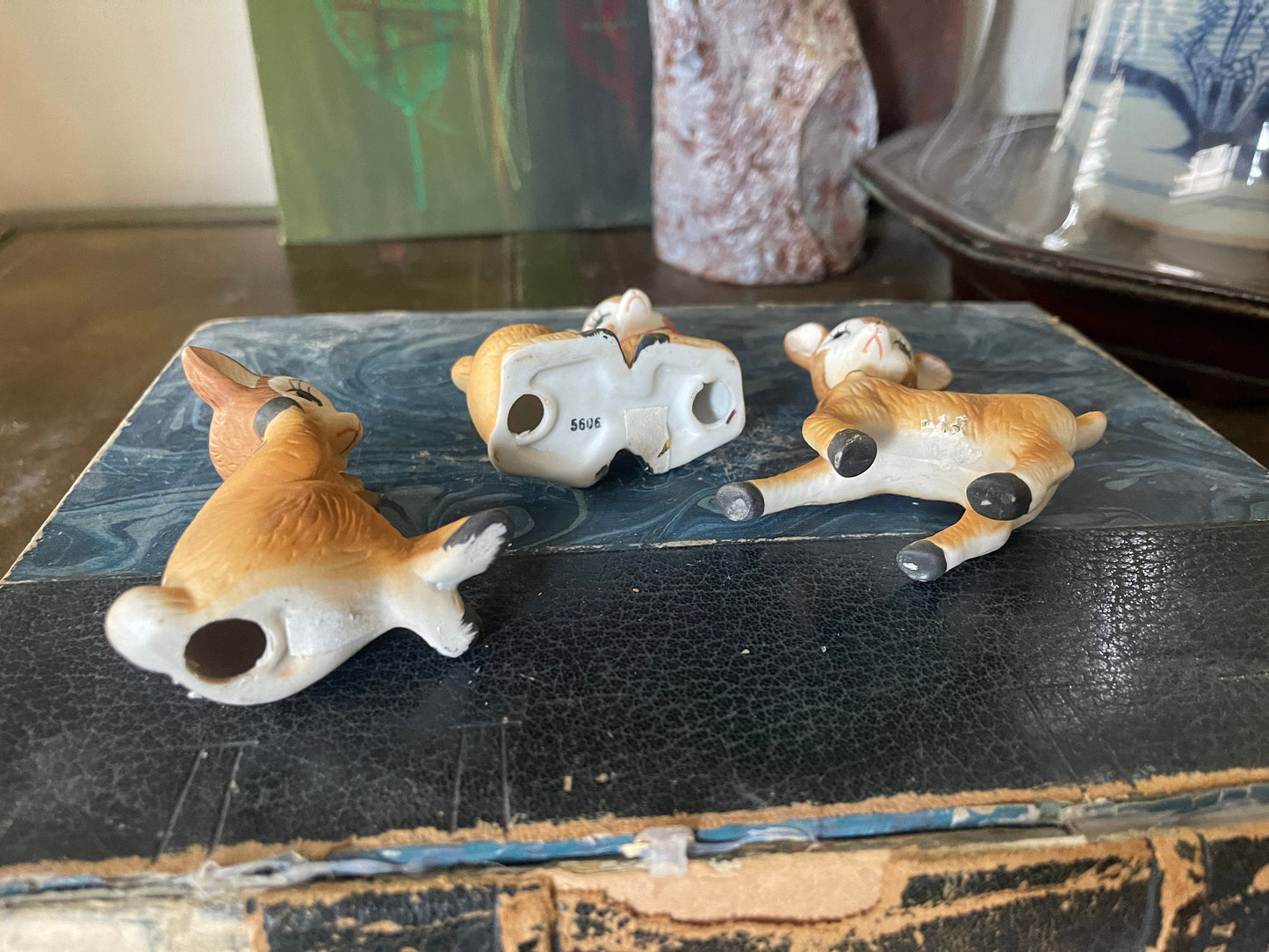 Set of Three (3) Vintage Japanese Ceramic Deer