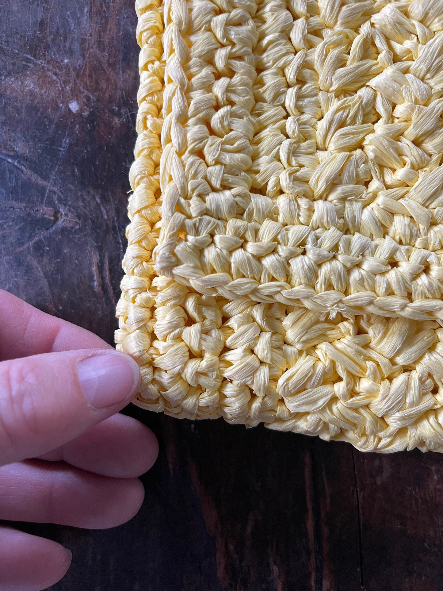 Vintage Italian Yellow Raffia Clutch