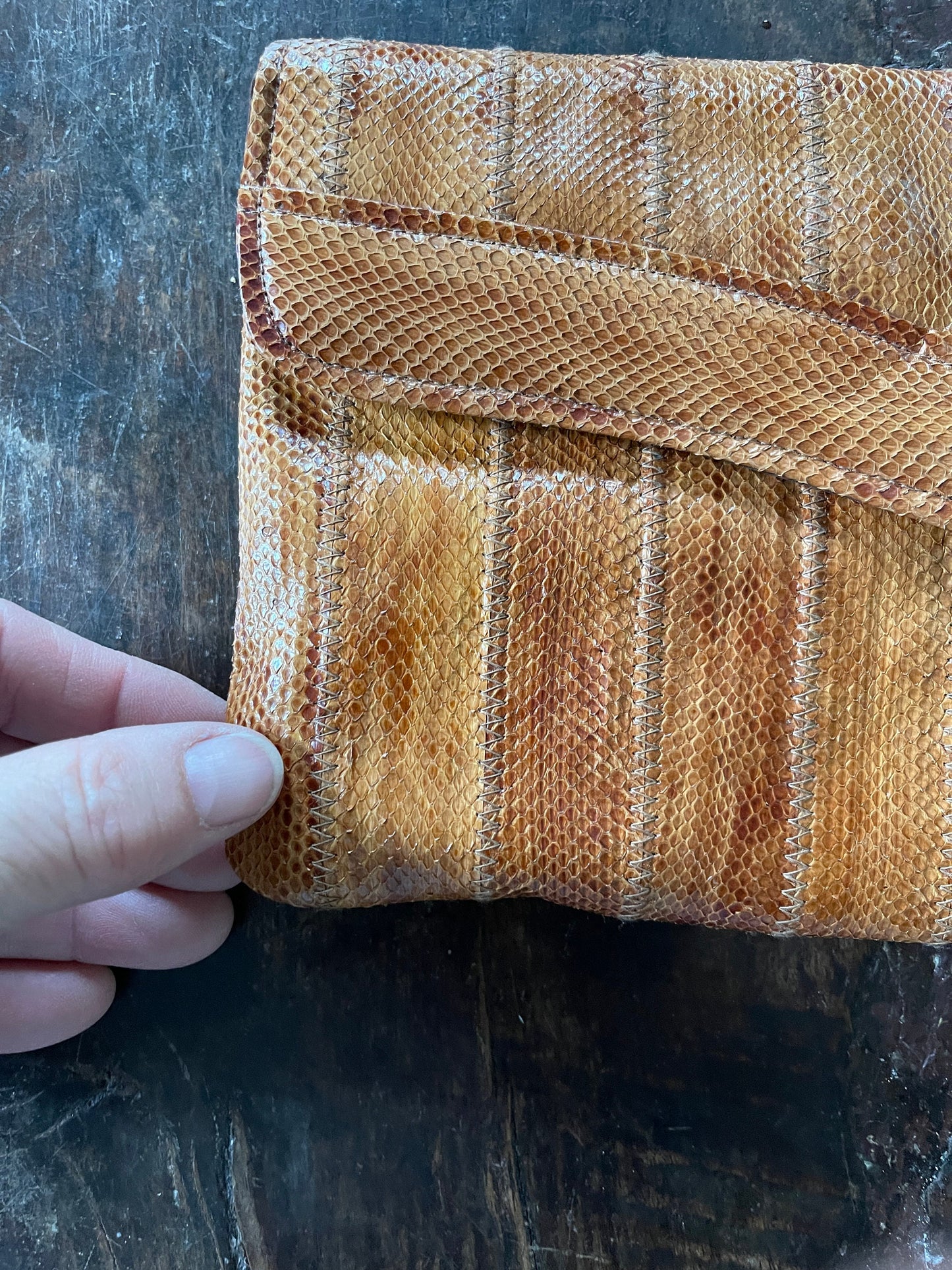 Vintage Faux Snakeskin Clutch