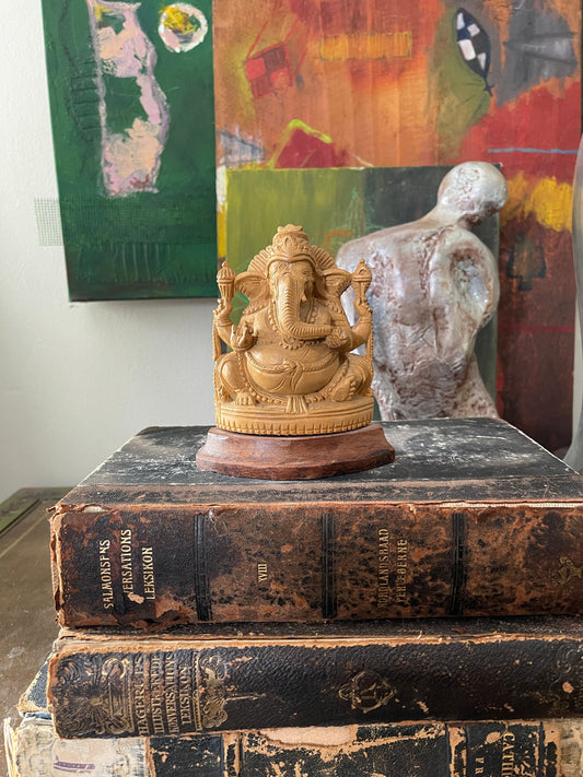 Wood Carved Ganesha Statue