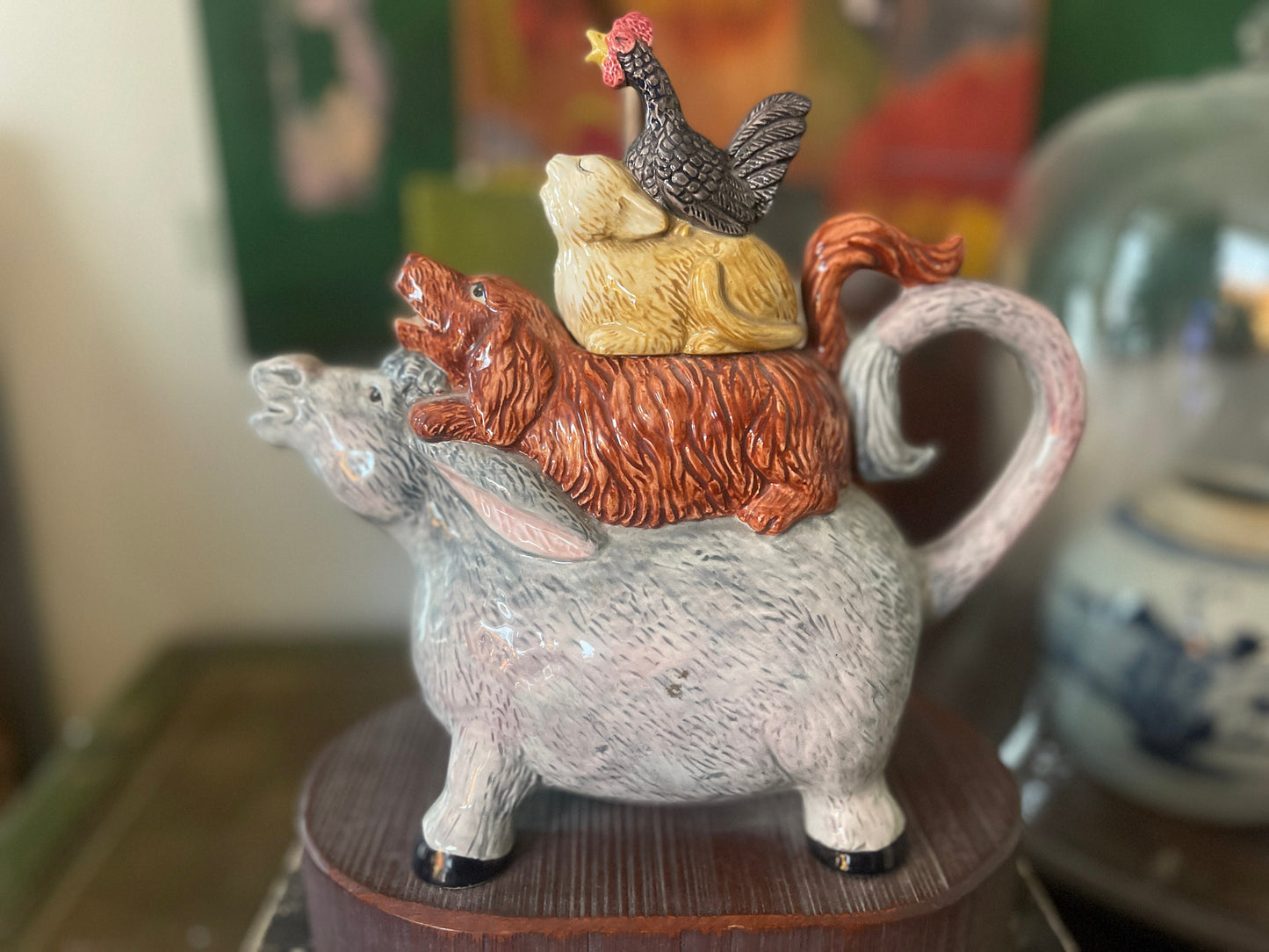 Vintage Frederick Cooper Lamp of Donkey Dog Bunny and Chicken