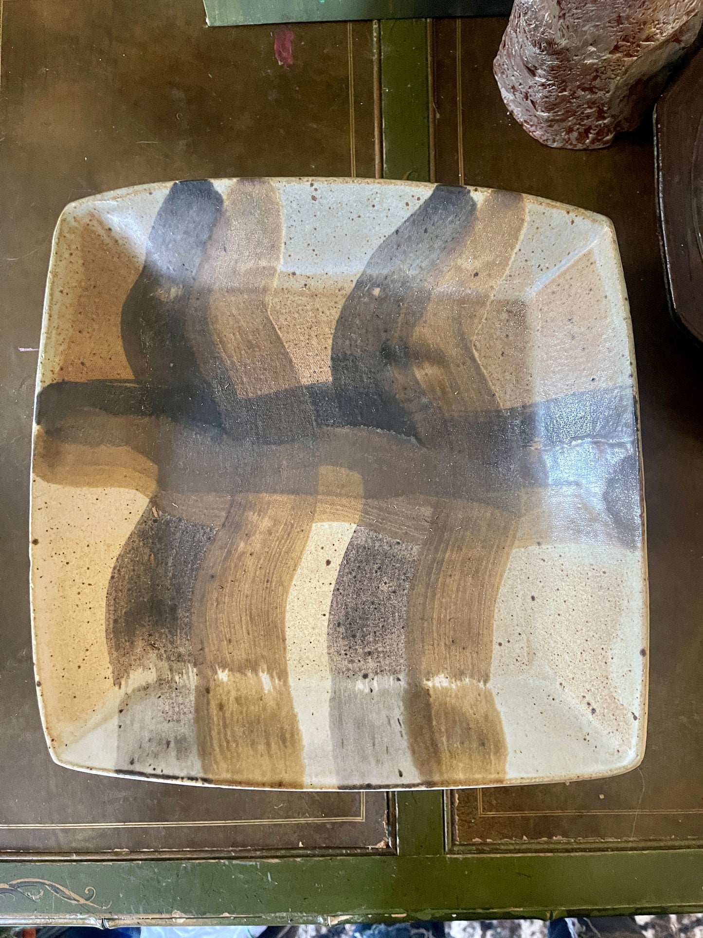 Signed Abstract Pottery Bowl