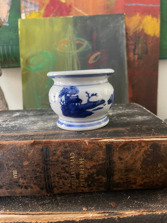 Miniature Blue and White Asian Planter