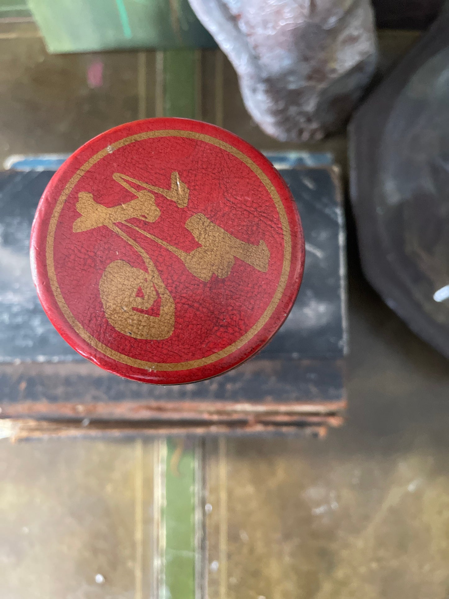 Vintage Chinese Fortune Sticks Red Case with Dragon