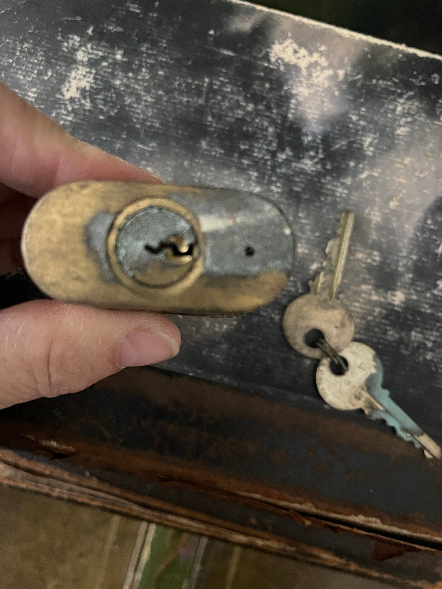 Vintage Brass Yale and Towne Lock with Keys