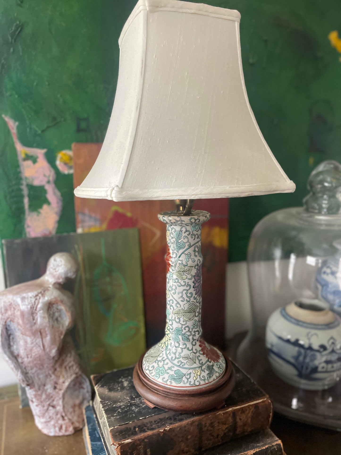 Vintage Ceramic Asian Buffet Lamp