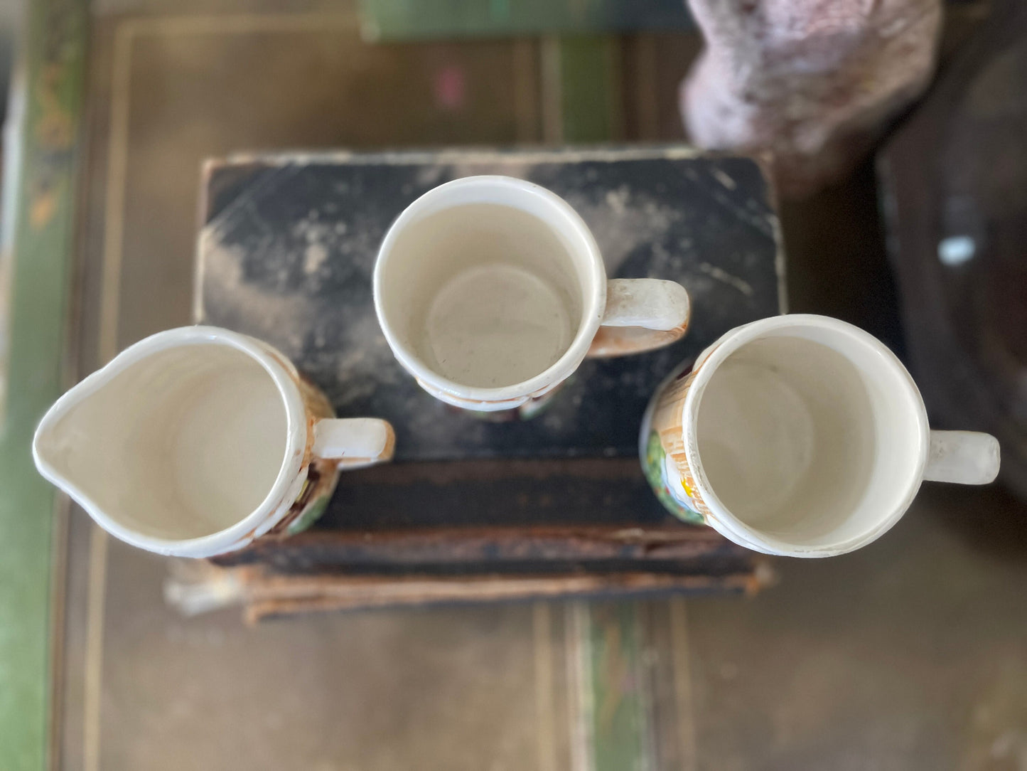 Set of Three Vintage Japanese Christmas Creamer Tea Set