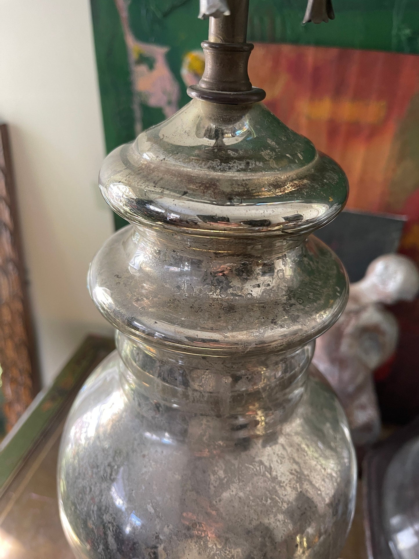 Antique Mercury Glass Table Lamp