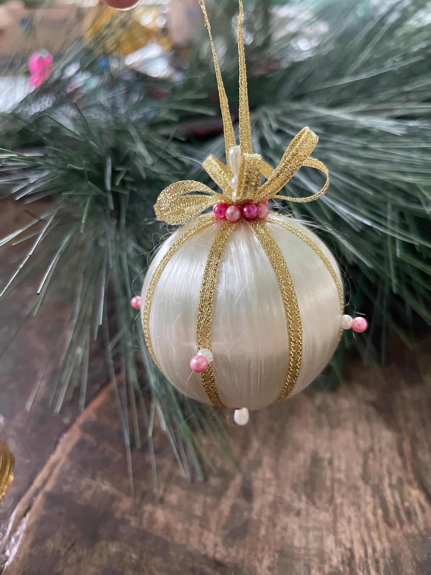 Collection of Three (3) Vintage Pincushion Christmas Ornaments