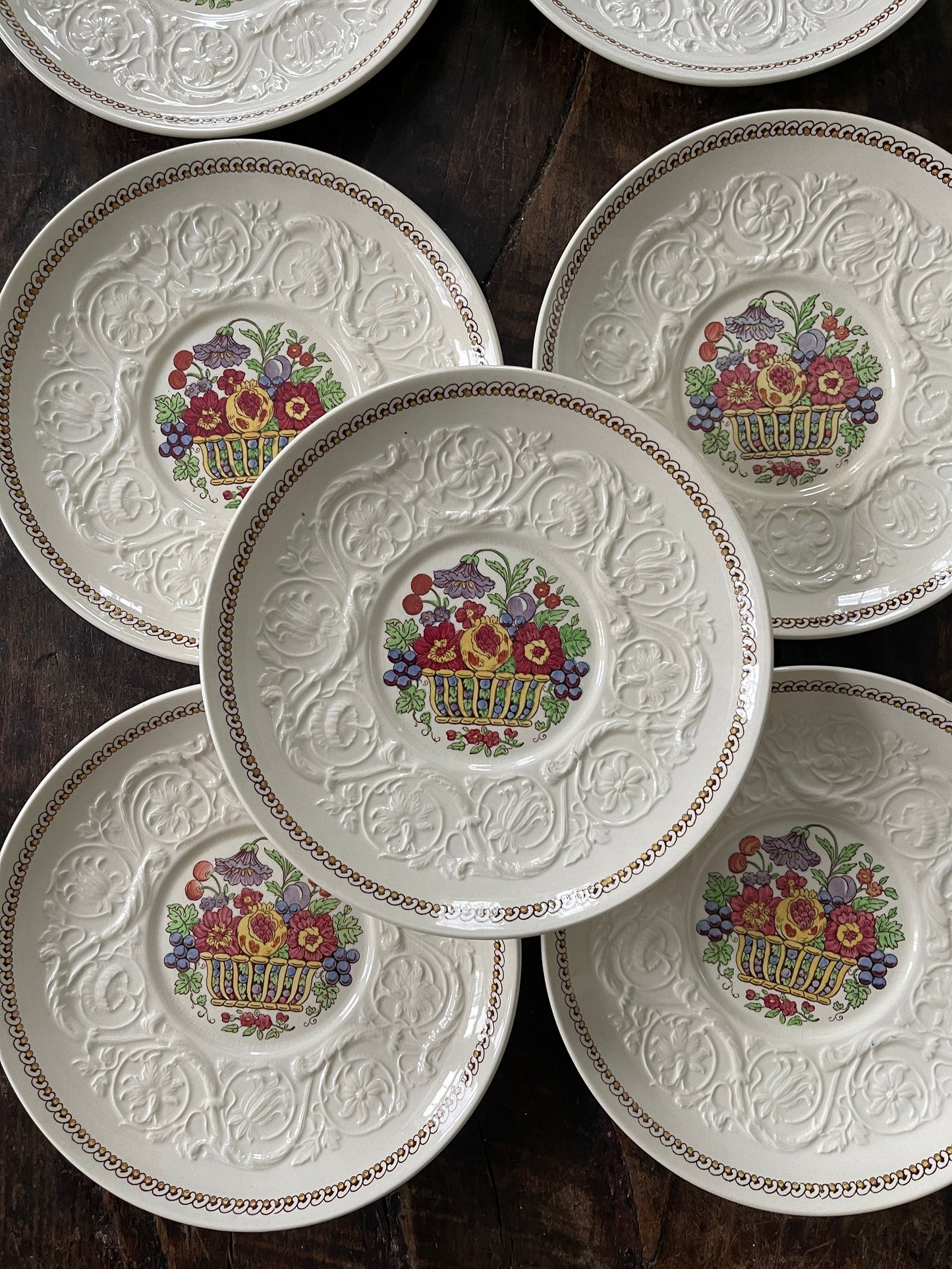 Set of Seven (7) Vintage Wedgwood Windermere Patrician 7” Plates