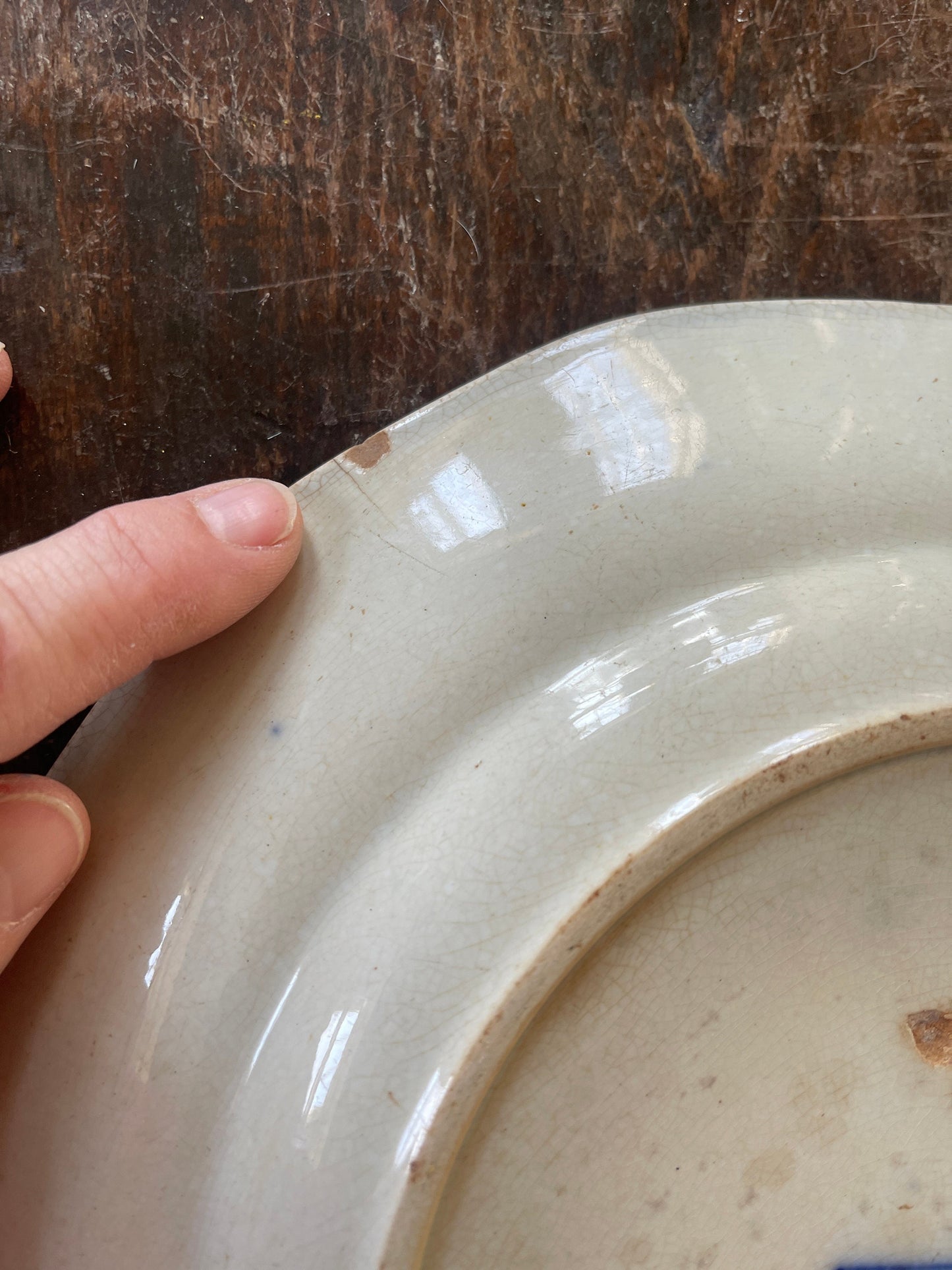 Antique Canton Export Blue and White Chinese Plate