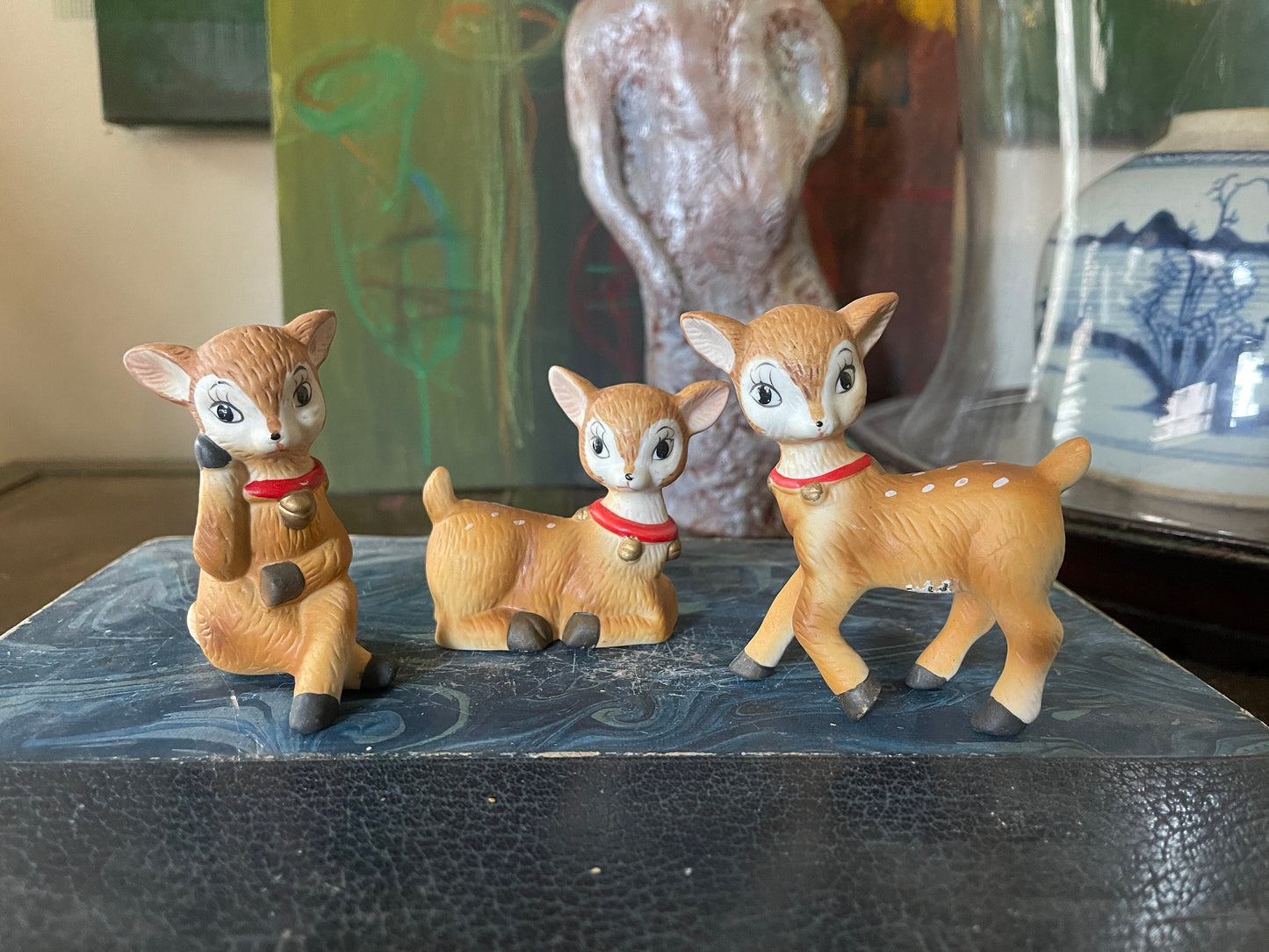 Set of Three (3) Vintage Japanese Ceramic Deer