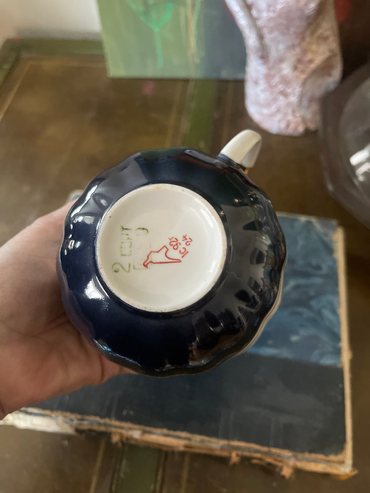 Antique Navy Blue Creamer